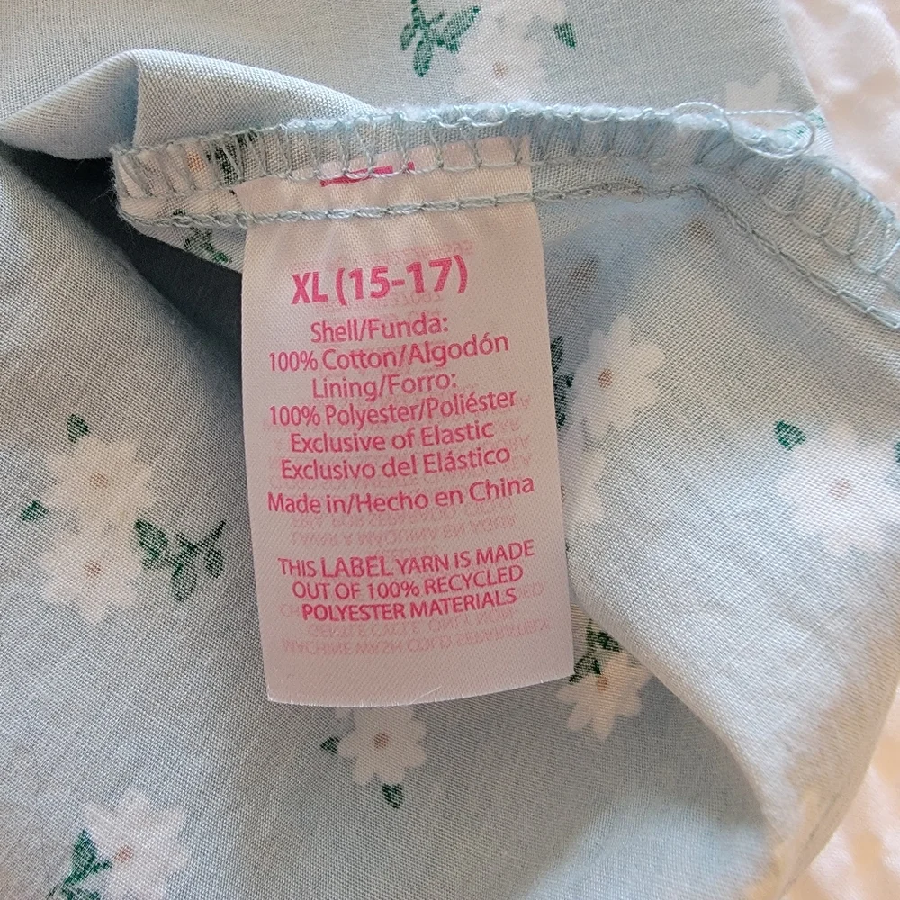 Summer Mini Blue Dress With Dainty White Flowers SZ XL No Boundaries - Picture 6 of 7